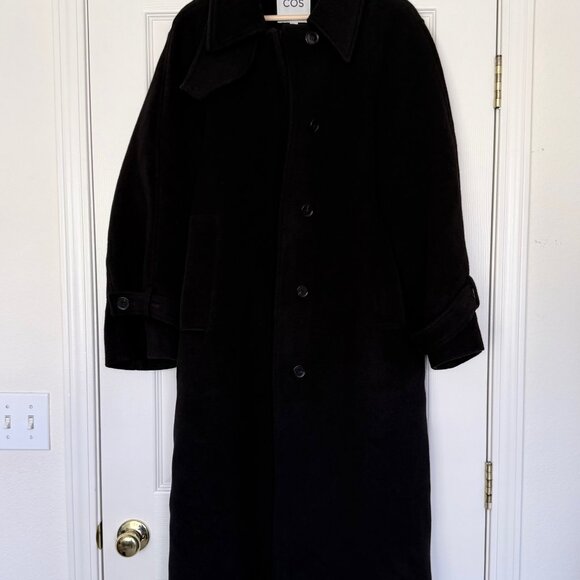 COS Black Wool Rounded Coat - Picture 3 of 8